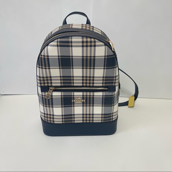 Lot / Set Of 3 Coach Plaid Pieces / Backpack, Crossbody & Wristlet/ New With Tag - Picture 9 of 16